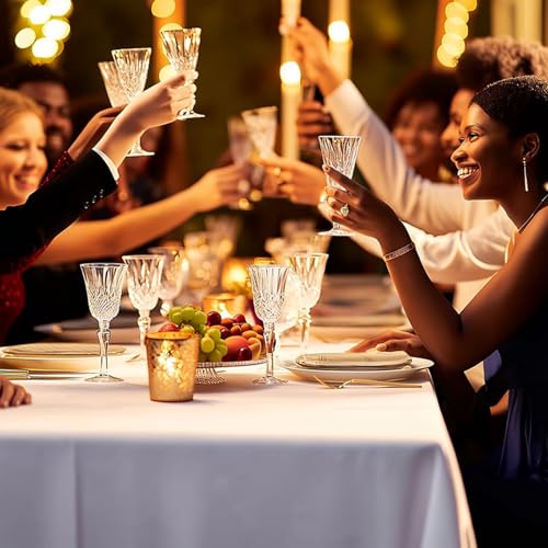 White Disposable Plastic Tablecloths - 3 Pack, 54" x 108"