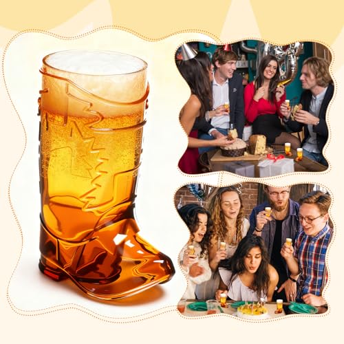 Cowboy Boot Shot Glasses - 12 Pcs 1 Oz Mini Plastic Brown Boot Cups