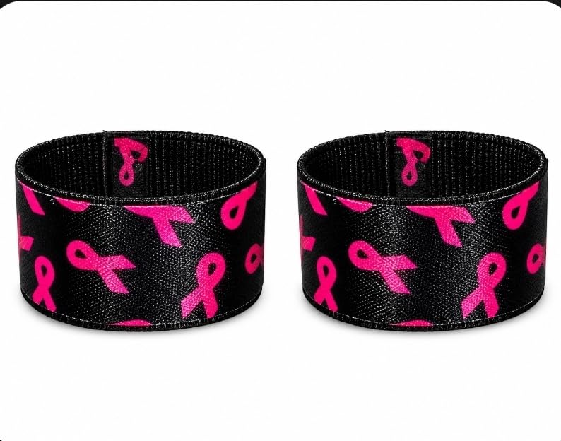Pink Ribbon Sleeve Scrunchies Breast Cancer Awareness Ties - Pair