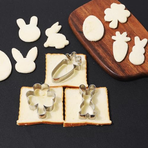 Easter Cookie Cutters Set - Shamrock, Egg, Bunny Shapes for Kids