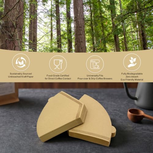 Biodegradable Coffee Filters #2 for 2-4 Cup Drip Coffee Makers