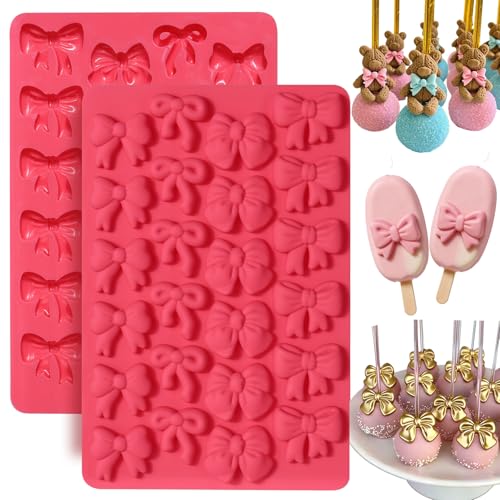 96 Cavities Bow Chocolate Silicone Mold Set - Mini Bow Candy & Cake Decorations