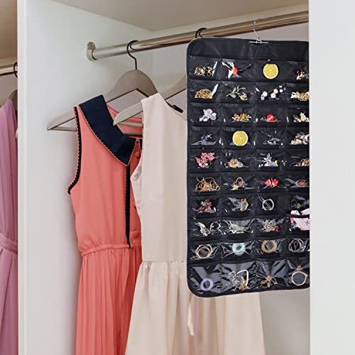 Bloss Double-Sided Hanging Jewelry Organizer - 80 Pocket Storage Bag