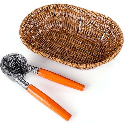 Nutcracker with Basket - Pecan Walnut Crackers for Kitchen & Gift Set