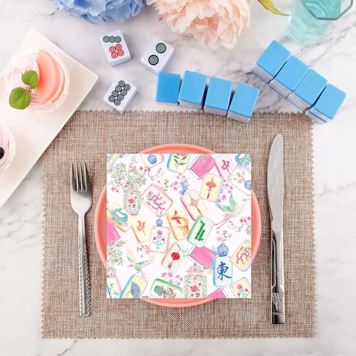 Pink Mahjong Cocktail Napkins - 50 Disposable Party Supplies