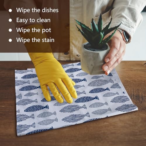 Ocean Coastal Kitchen Hand Towel - Beach Fish Theme 16x24 (Ocean4)