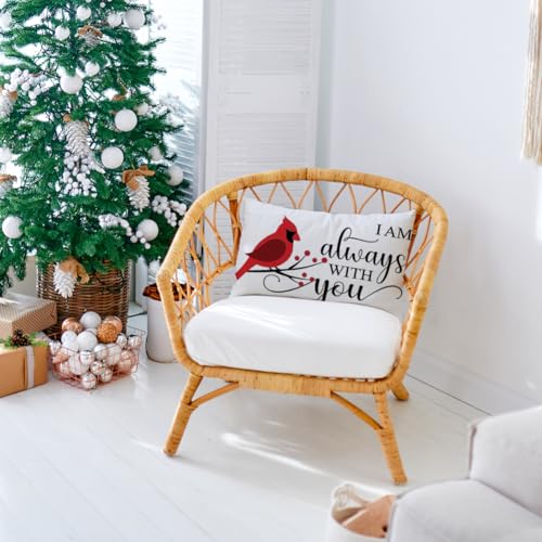 Cardinal Throw Pillow Cover - 12x20 Inch Commemorative Cushion