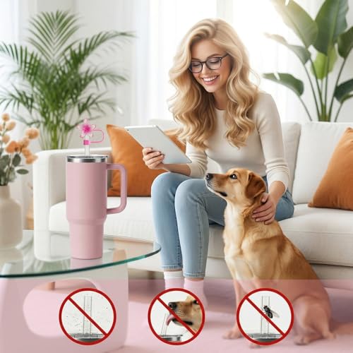 5-Pack Silicone Flower Straw Covers for Stanley 30 & 40 Oz Tumblers