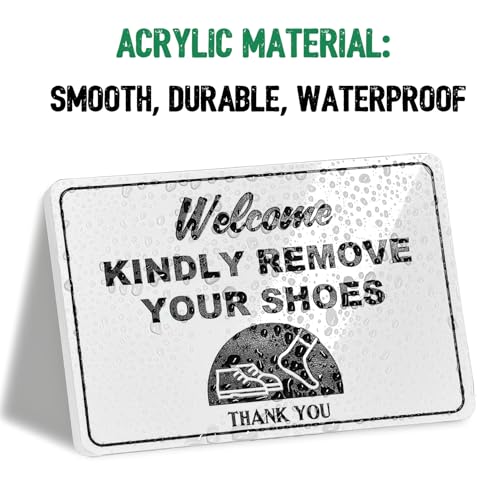 2-Pack Kindly Remove Your Shoes Sign - 6x4 Inch Acrylic for Home & Office
