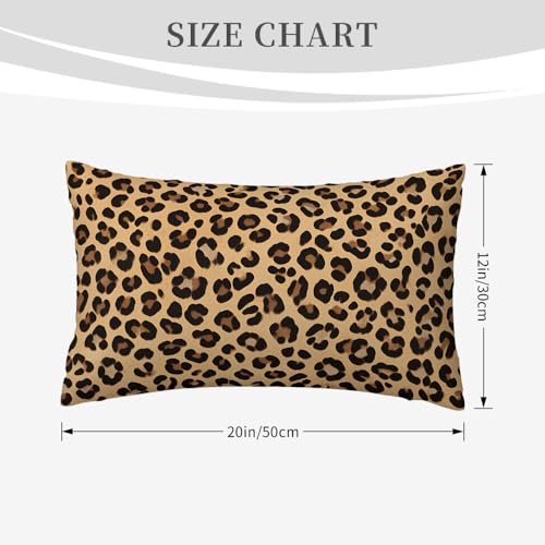 Neutral Animal Print Lumbar Pillow Cover - Cotton Linen 12x20 Inch