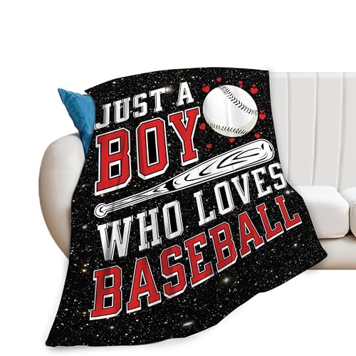 Baseball Themed Fleece Throw Blanket for Kids & Adults - Super Soft 50"x40"