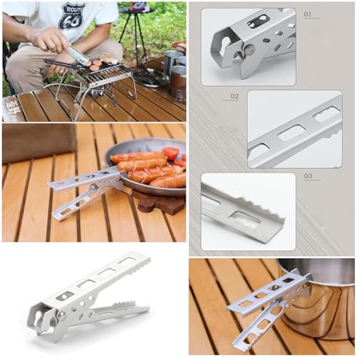 2 Pack Camping Cookware Gripper Hot Camping Cups Lifter Frying Pan Gripper Camping Cook Pot Lifter Clips Tongs Clamp Holder for Campfire Grill Cooking Outdoor Stove Backpacking Coffee Mug