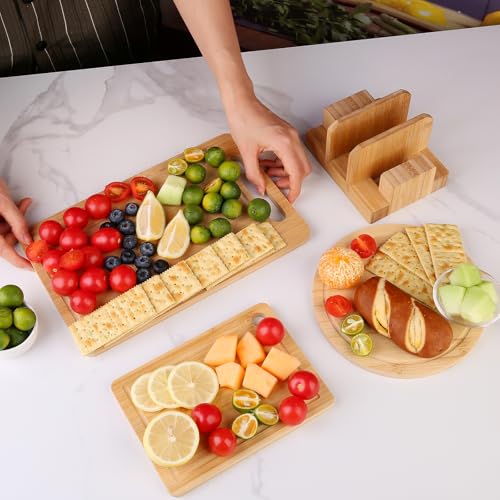 Donxote Bamboo Cutting Board Organizer Rack - Space-Saving Kitchen Storage