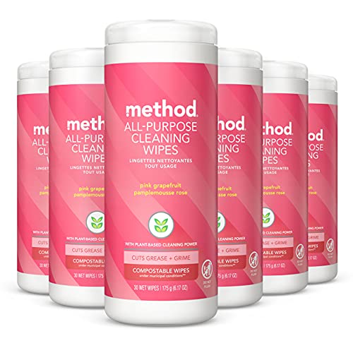 Method All-Purpose Cleaning Wipes - Pink Grapefruit Scent, 180 Count