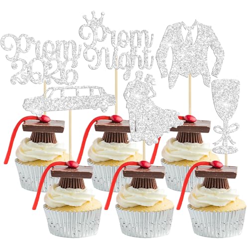 24Pcs Graduation Cupcake Toppers for 2026 Prom Party