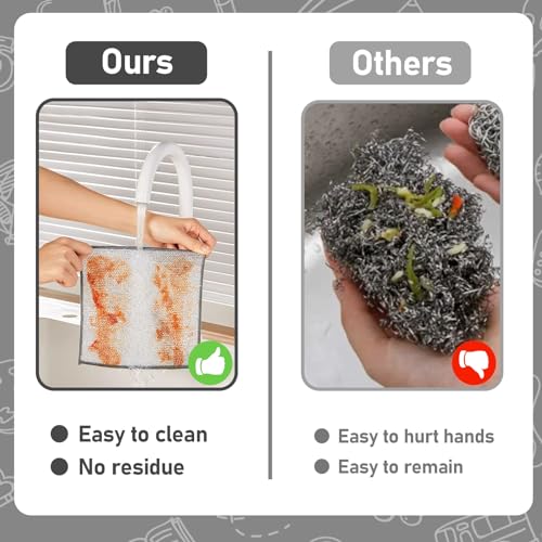 XANGNIER 8 Pcs Non-Scratch Wire Dishwashing Rags - Multi-Purpose Cleaning Cloths