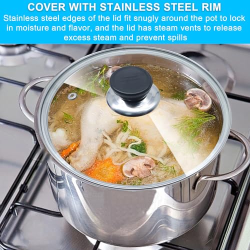 8 Inch Tempered Glass Lid for Frying Pan with Stainless Steel Rim
