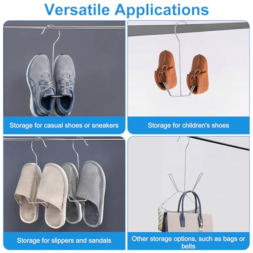 3-Pack Stainless Steel Shoe Hangers for Closet Storage