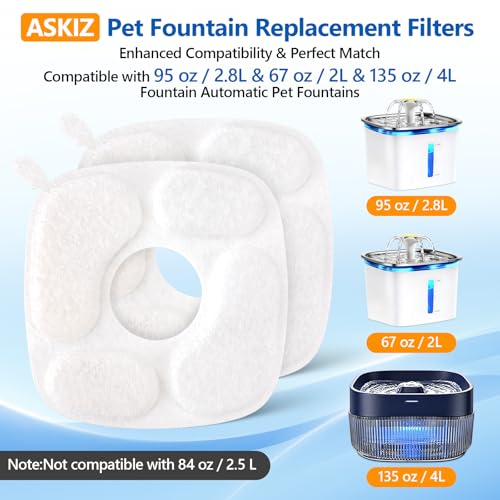 24-Pack Cat Water Fountain Replacement Filters & Sponges for Veken Fountains