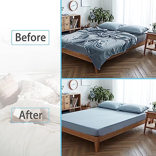 White Bed Sheet Straps Pack of 2, Fitted Sheet Corner Holders, Adjustable Bed Sheet Clips