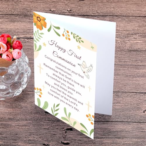 First Communion Gift Card for Boys and Girls - Christian Baptism Confirmation
