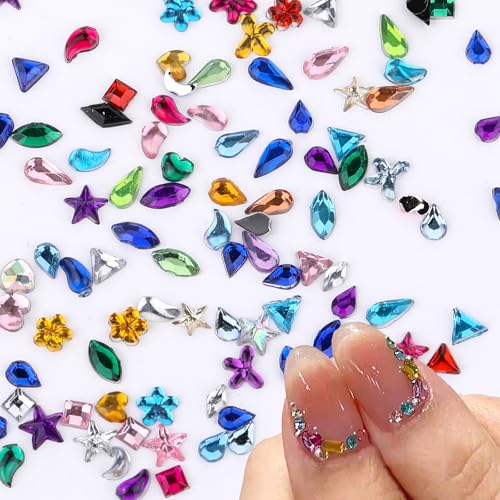 2000pcs Mini Colorful Rhinestones Nail Art Charms Flat Back Gems Set