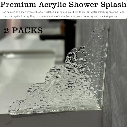 2PCS Shower Splash Guards Acrylic & Silicone Corner Protectors - Water Barrier