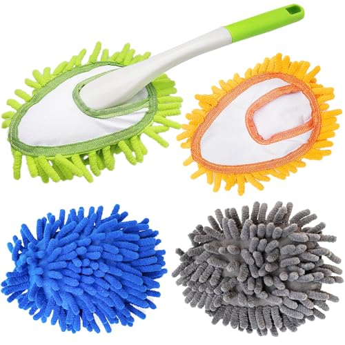 BAIDOON Microfiber Chenille Duster with 4 Washable Replaceable Heads