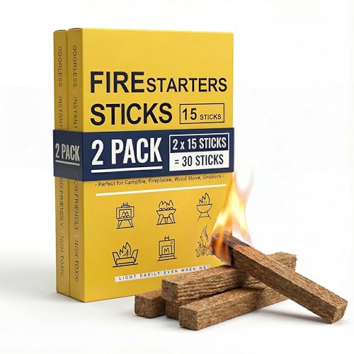 Avger 30 PCS Natural Fire Starters for Grill, Fireplace, Campfire, Easy Light, Fast Ignition