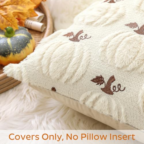 Artscope Fall Pumpkin Throw Pillow Covers 18x18, Set of 2 - Beige