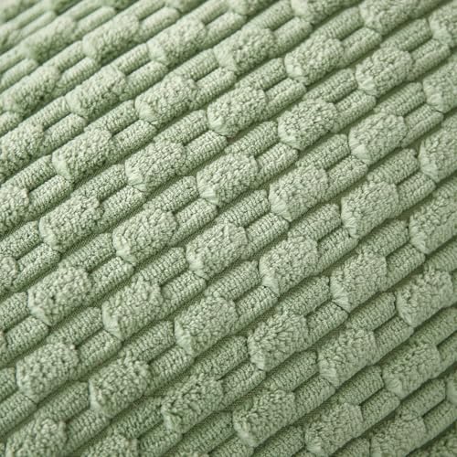 Gujiahone Pack of 2 Sage Green Corduroy Decorative Pillow Covers 12x20 Inches
