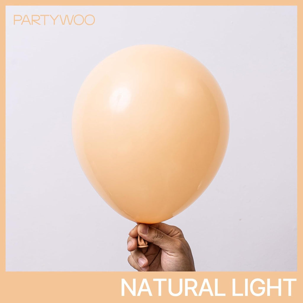PartyWoo Nude Balloons - 50 Pcs 12 Inch Beige & Apricot Latex Balloons for Weddings & Celebrations