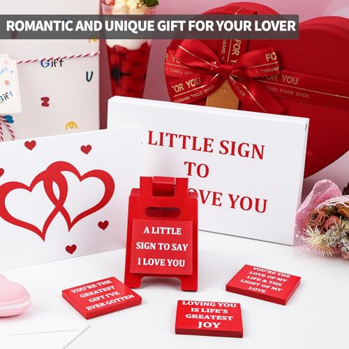 Red I Love You Desk Decor Sign Romantic Love Gift for Boyfriend & Girlfriend