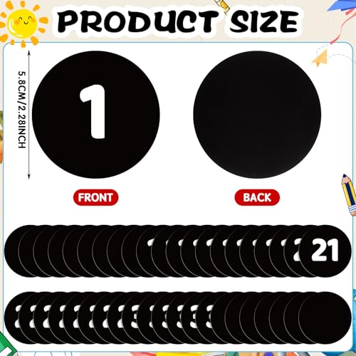 Glenmal 42-Piece Magnetic Calendar Numbers Set - 2.3" Durable Accents