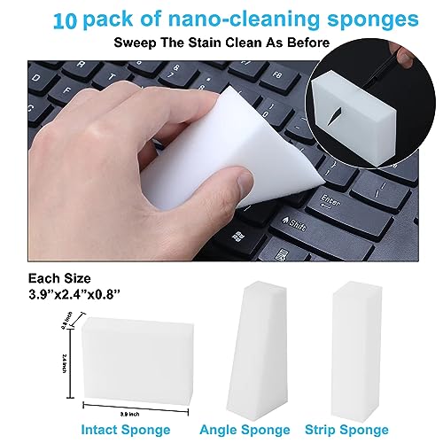 2X Density Magic Sponge Eraser - Multi-Functional Heavy-Duty Melamine Cleaning Sponge (10 Pack) - Extra Thick & Long Lasting for Kitchen, Bathroom, Floor & Wall Cleaning