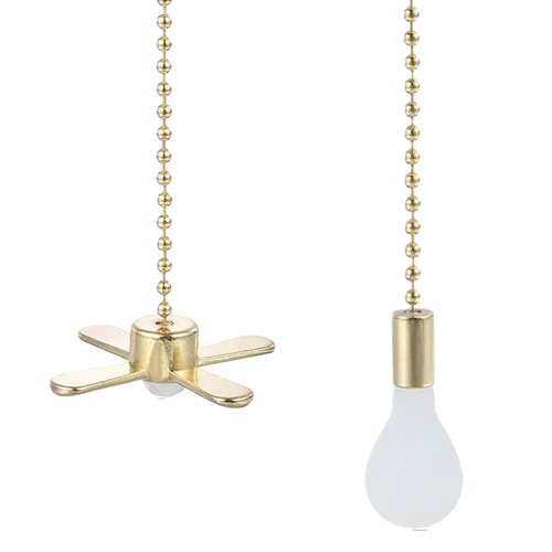 Ceiling Fan Zipper Kit - 2PCS Ceiling Fan Zipper Extenders with Connectors, 13.6 inches Approximately 34.9 cm, Suitable for Ceiling Fans or Lamps (golden)