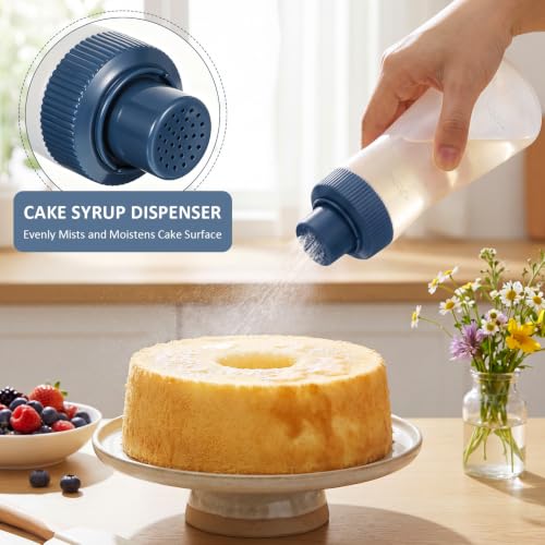 Havawish 2-Pack Cake Moistening Bottles - 12oz Graduated Syringe Dispenser with Sealing Lid