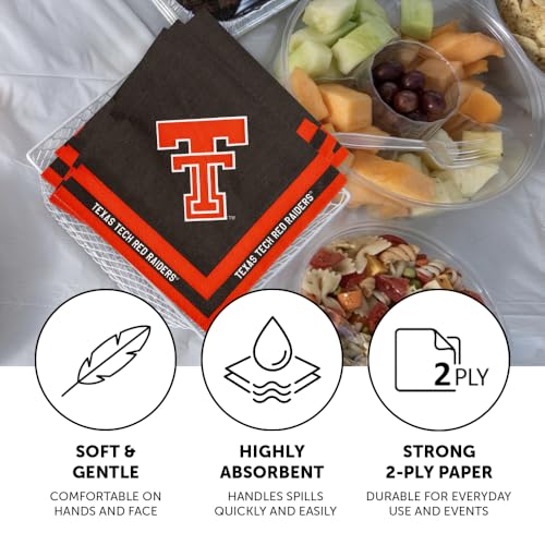 Texas Tech University Disposable Napkins - 20 Count 2-Ply 13" Square