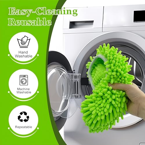 Reusable Chenille Mop Pads for Swiffer Sweeper, 4-Pack Microfiber Refills