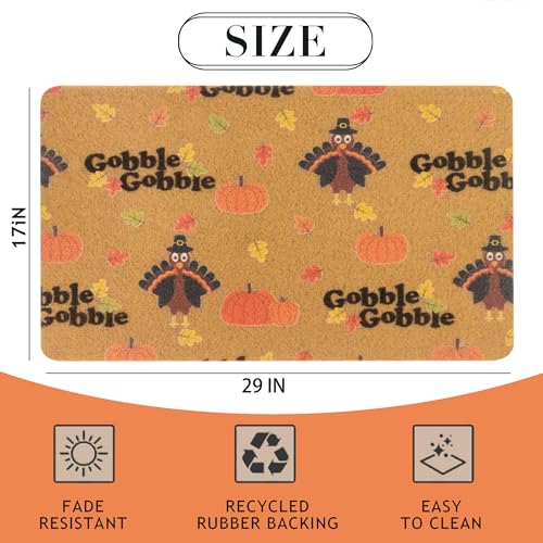 Eohak Thanksgiving Turkey Doormat 17x29 Inch Outdoor Welcome Mat Fall Decor