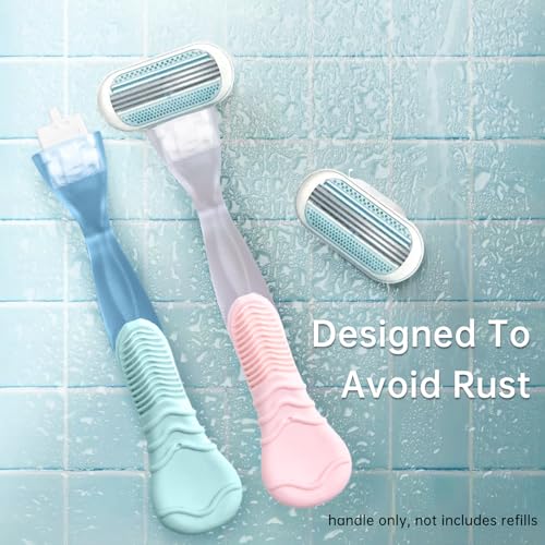 Replacement Razor Handle Compatible with Venus, Pink Non-Slip Ergonomic