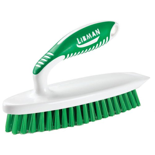 Libman Easy Grip Scrub Brush | Cleaning Brush | Bathroom Scrubber | Carpet Brush | Scrub Brushes for Cleaning | Scraper Edge | Mulit-Purpose Scrub Brush | Stiff Fibers | No-Slip Grip