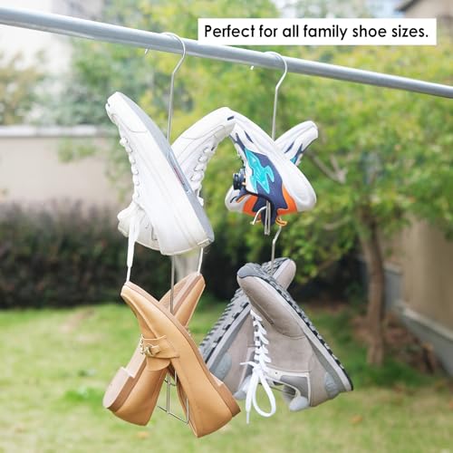 SHIMOYAMA Stainless Steel Hanging Shoe Drying Rack - 2 Pack Stackable