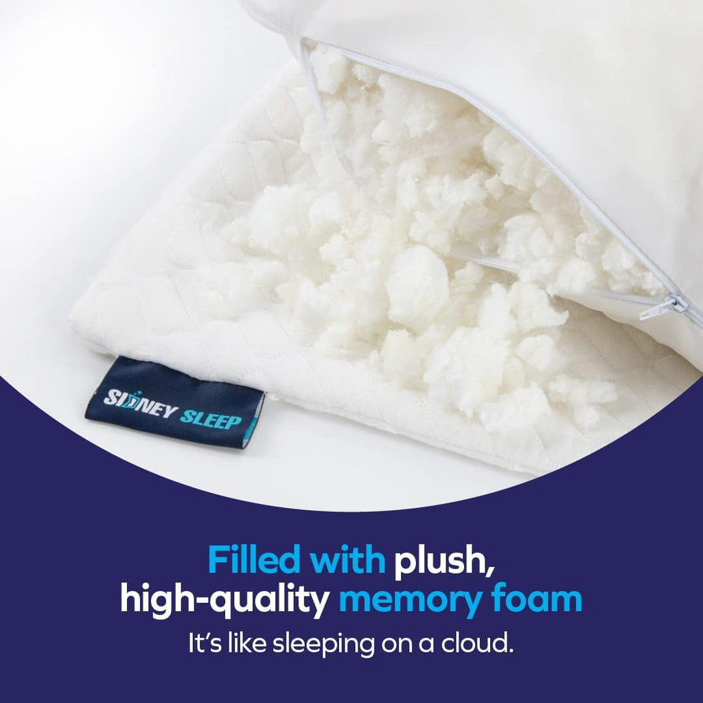 Sidney Sleep Adjustable Curved Contour Pillow - Queen Size | Neck & Shoulder Support for Side & Back Sleepers