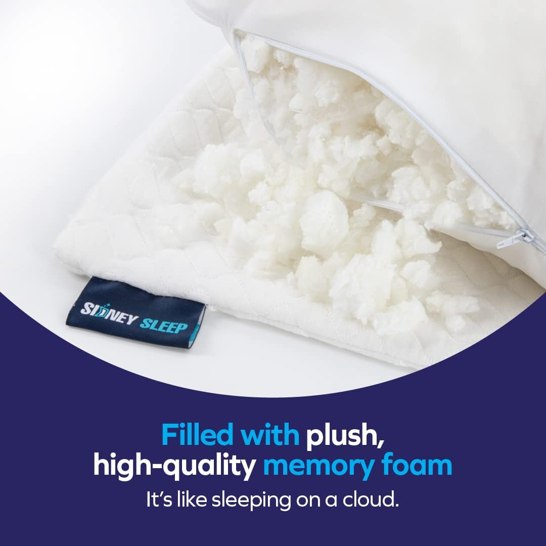 Sidney Sleep Adjustable Curved Contour Pillow - Queen Size | Neck & Shoulder Support for Side & Back Sleepers