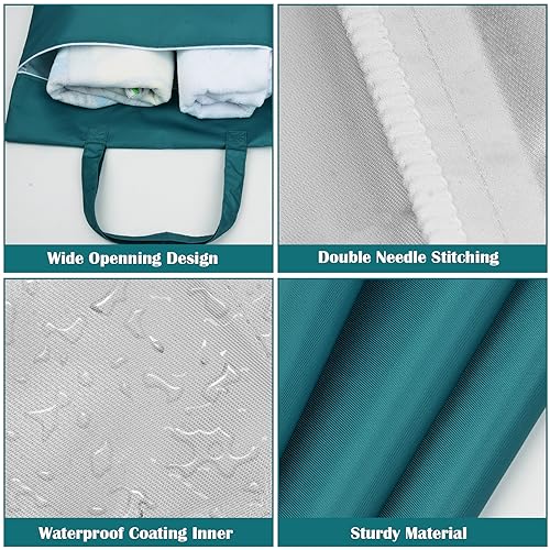 2 Pack Waterproof Travel Laundry Bag - Large Dirty Clothes Wet Bag