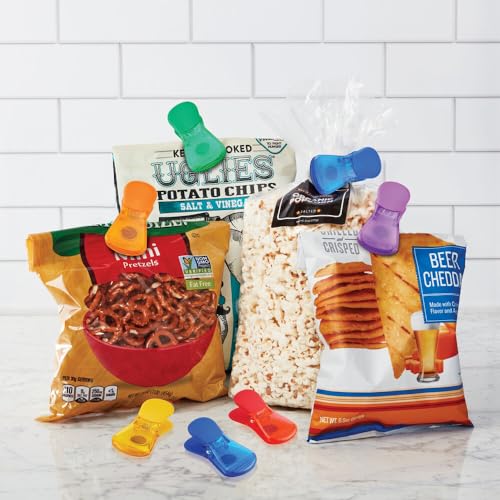 Farberware Wide Bag Clips Set of 6 - Magnetic Food Sealer & Kitchen Organizer