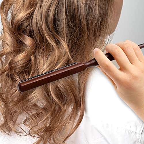 Sliverdew Boar Bristle Styling Brush with Wooden Rat Tail Handle