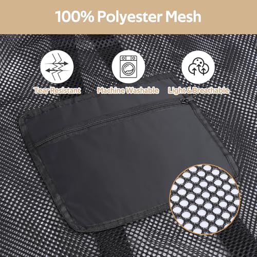 OTraki Heavy Duty Mesh Laundry Backpack Bag with Pocket - 24x27 Inch