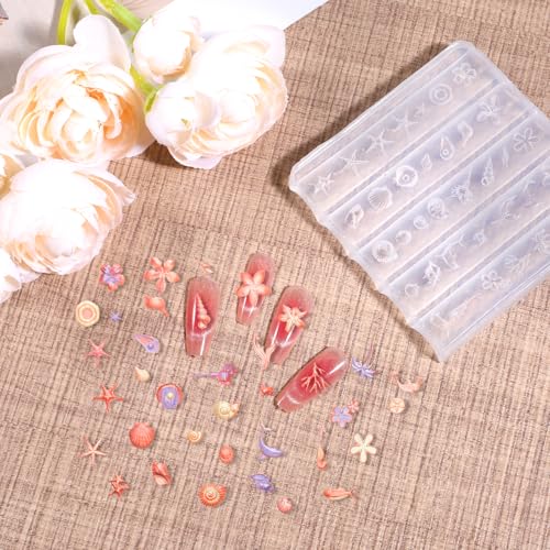 3D Sea Shell Silicone Nail Mold Ocean Beach Manicure Carving Template